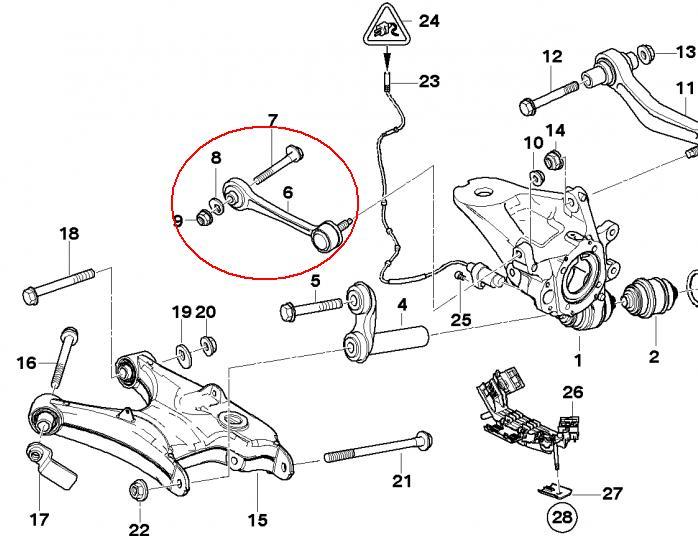 Brazo superior de suspensión trasera izquierdo/derecho 33326774796 BMW