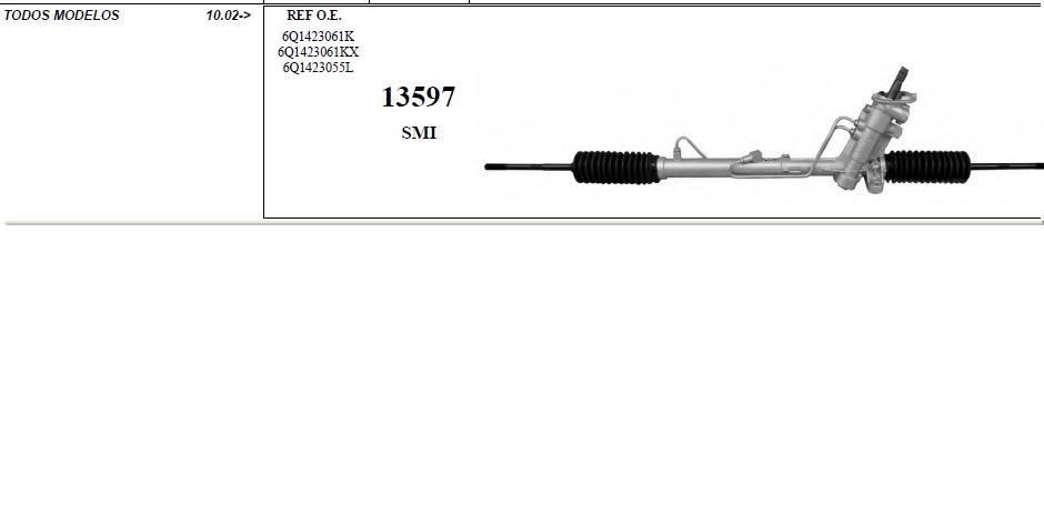 13597 Sercore cremallera de dirección