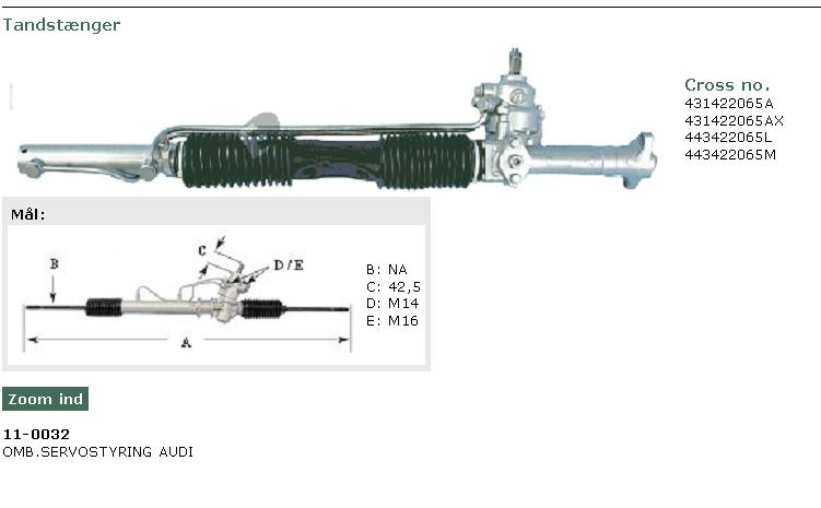 431422065 VAG cremallera de dirección