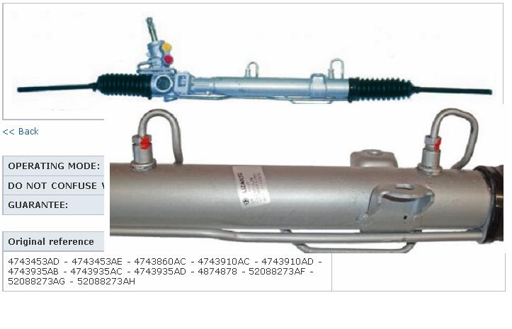 Cremallera de dirección P04743860AB Chrysler
