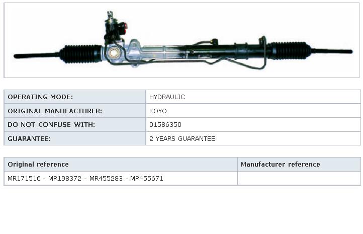 MMR455283 Mitsubishi cremallera de dirección