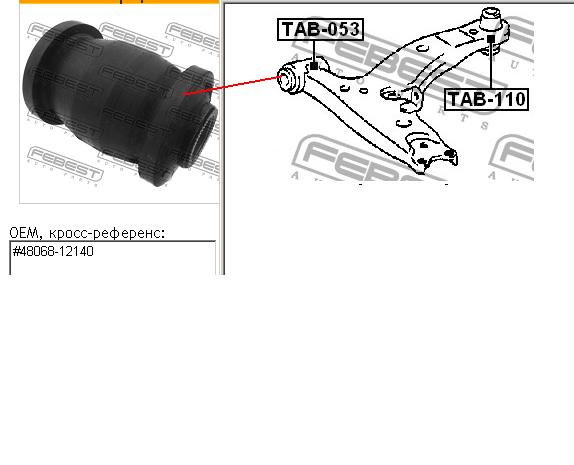 TAB-053 Febest silentblock de suspensión delantero inferior