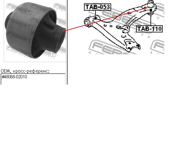 Silentblock del brazo de suspensión TAB110 Febest
