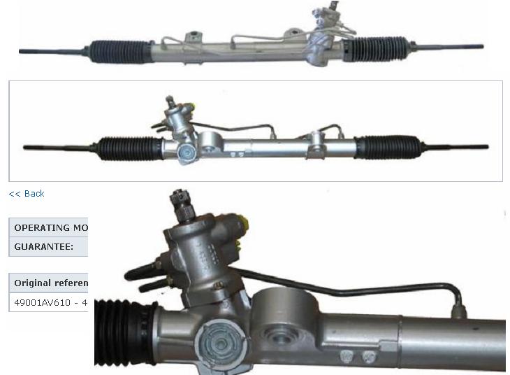 Comprar 49001AV610 Nissan/Infiniti Cremallera