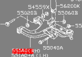 Brazo suspension (control) trasero inferior derecho 551A0EB300 Nissan