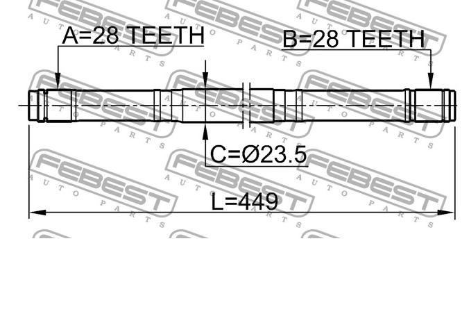 Junta homocinética exterior delantera 0312EK3RH Febest