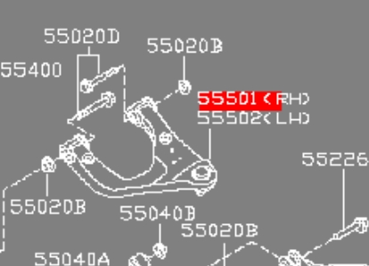 Brazo superior derecho de la suspensión trasera 55501EB300 Nissan/Infiniti