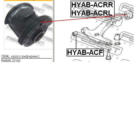 HYABACRR Febest silentblock de suspensión delantero inferior