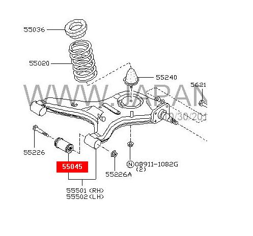 Suspensión, brazo oscilante trasero inferior 5504501A05 Nissan