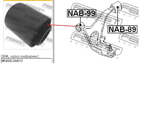 Silentblock de suspensión delantero inferior NAB99 Febest