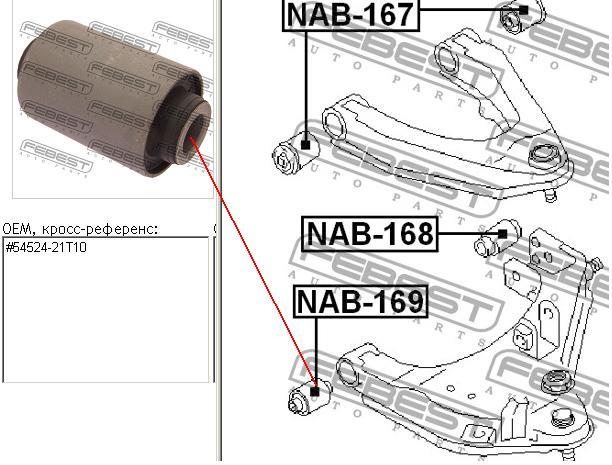 545602S600 Nissan silentblock de suspensión delantero inferior