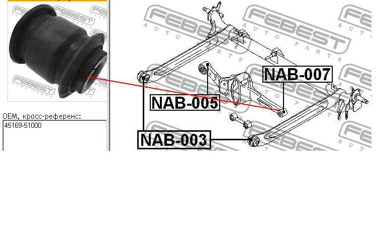 NMS2144 NIPPON MOTORS suspensión, barra transversal trasera