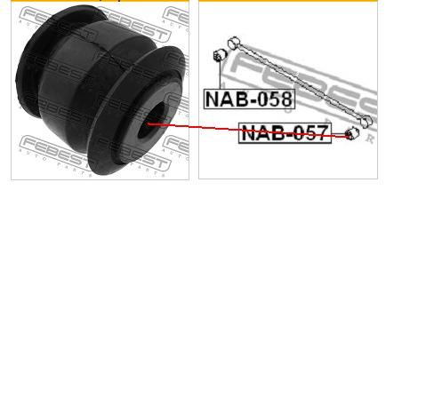 Silentblock de brazo transversal de suspensión trasera Febest NAB057