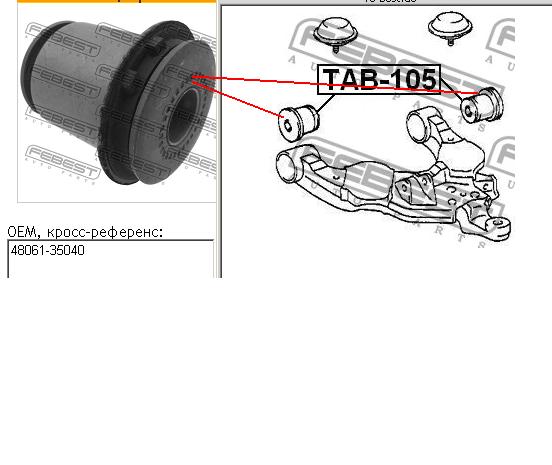 TAB105 Febest silentblock de suspensión delantero inferior