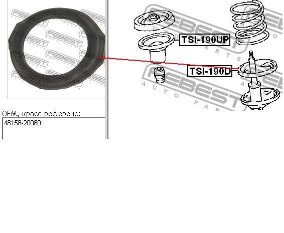 4815820080 Toyota espaciador (anillo de goma Muelle Inferior Delantero)