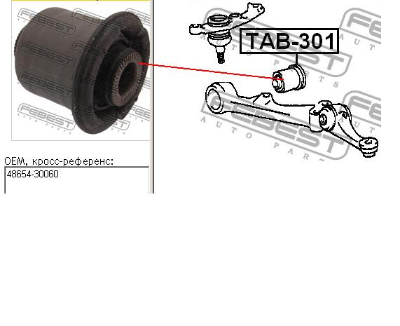 TAB-301 Febest silentblock de suspensión delantero inferior