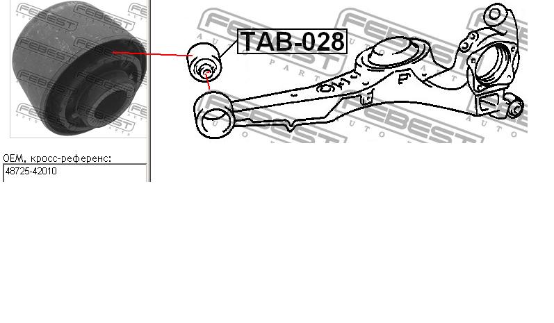 Suspensión, brazo oscilante, eje trasero, inferior TAB028 Febest