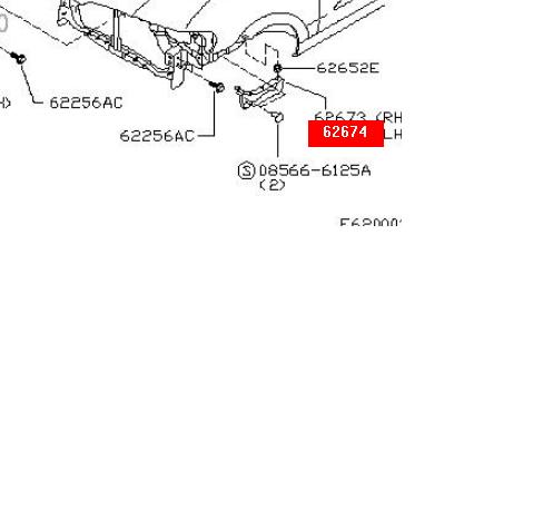 Soporte de parachoques delantero izquierdo 62223BN700 Nissan