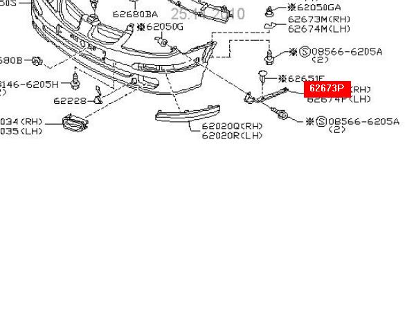 Soporte de paragolpes delantero exterior izquierdo Nissan Almera 2 (N16)