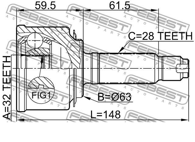 Junta homocinetica 44014S9A010 Honda