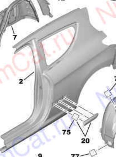 Guardabarros trasero derecho Peugeot 308 1 (4A, 4C)