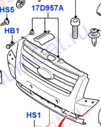 6C1117D957ADM5AB Ford parachoques delantero, parte central