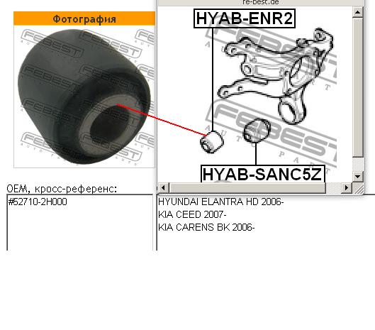 Buje de mangueta trasera Febest HYABENR2