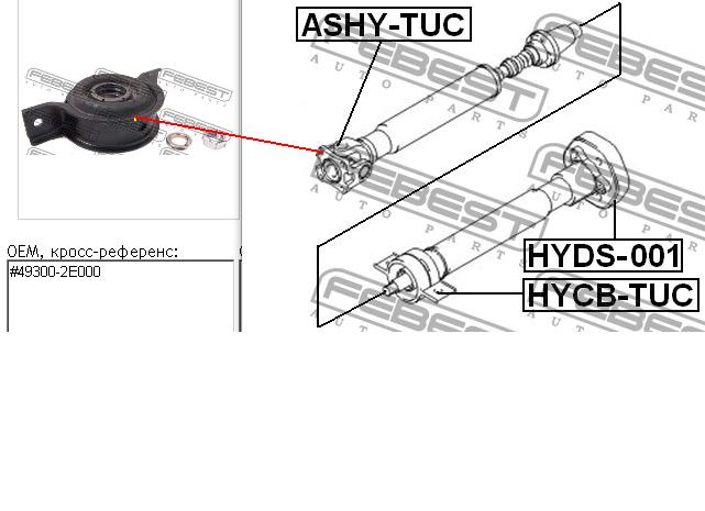 HYCBTUC Febest Rodamiento central del eje de transmisión