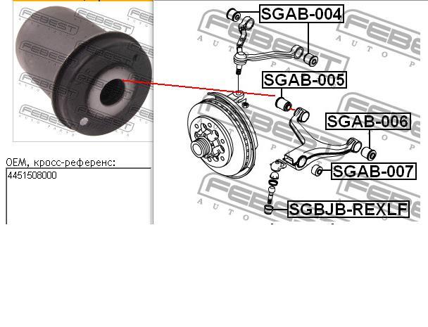 Silentblock de brazo de suspensión Ssang Yong 4451508001 precio, desde 20,93 EUR