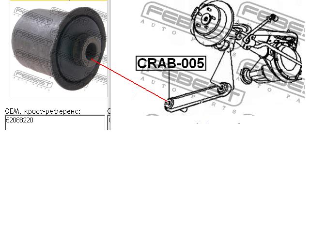Comprar CRAB005 Febest Buje delantero del brazo longitudinal trasero