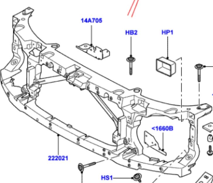 Soporte de radiador completo (panel de montaje para foco) para Land Rover Discovery (L319)