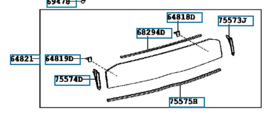 GS 7044 D22 FPS cristal de el maletero, 3/5 puertas traseras (trastes)