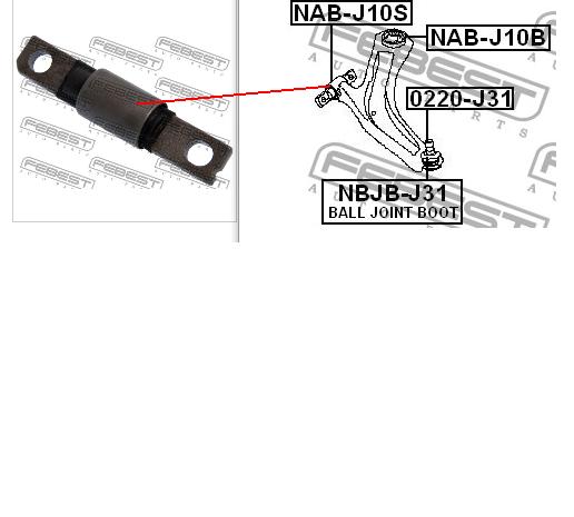 NABJ10S Febest Silentblock de brazo de suspensión delantero inferior