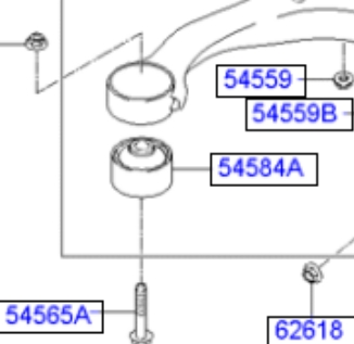 545843K000 Hyundai/Kia Silentblock de brazo de suspensión delantero inferior
