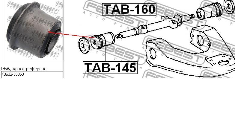 Silentblock de brazo de suspensión delantero superior TAB145 Febest