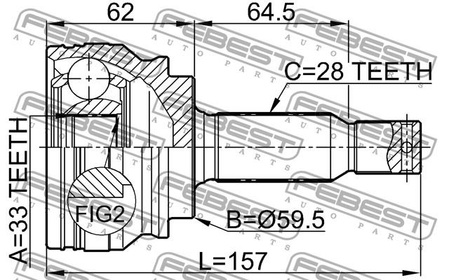 Comprar 0410CY34 Febest Junta homocinetica