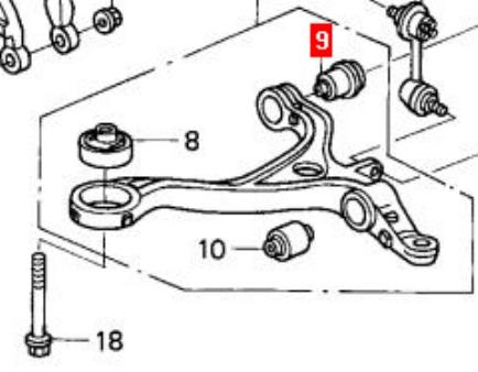 51393SEA004 Honda Silentblock de brazo de suspensión delantero inferior