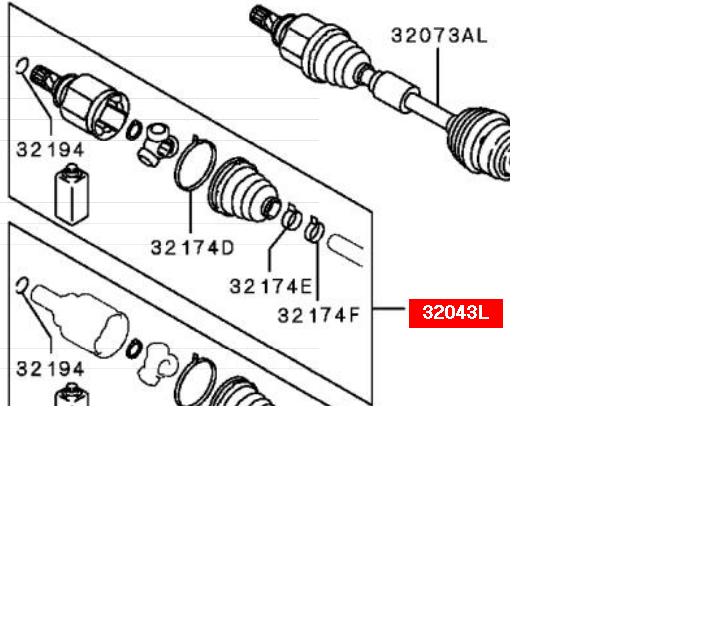 Junta homocinética interna delantera Mitsubishi 3815A014 precio, desde 42,75 EUR