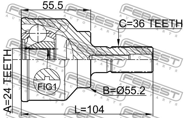 GG2725600E Mazda junta homocinética exterior delantera