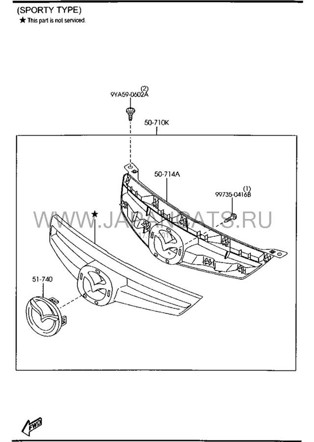 GR1L50710A Mazda panal de radiador