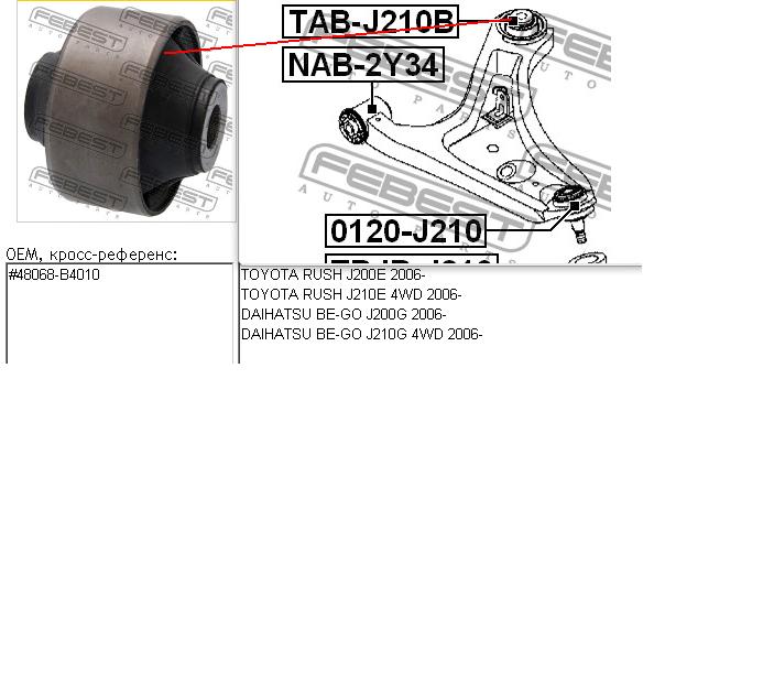 Comprar TABJ210B Febest Silentblock