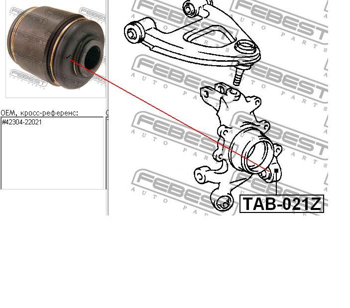 Buje de mangueta trasera Febest TAB021Z