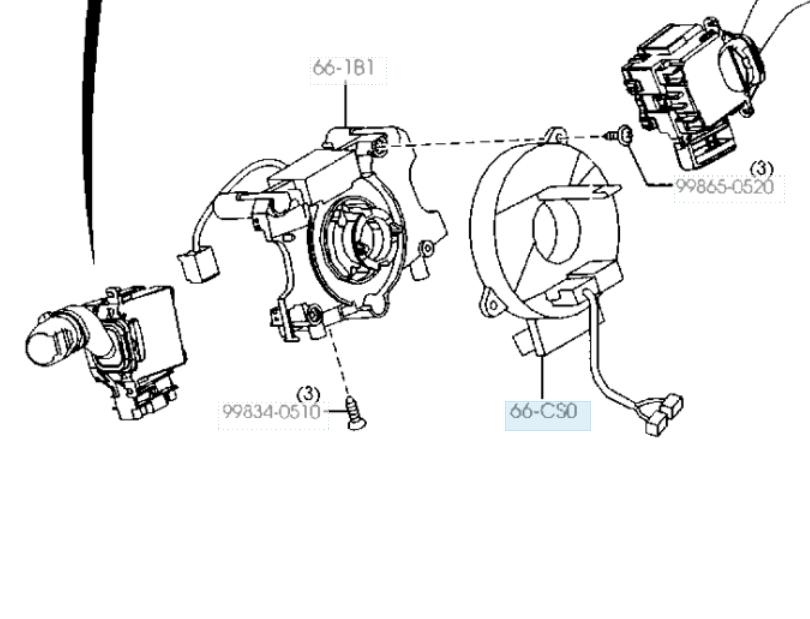 F6Y1-11-SCO Mazda anillo airbag del volante