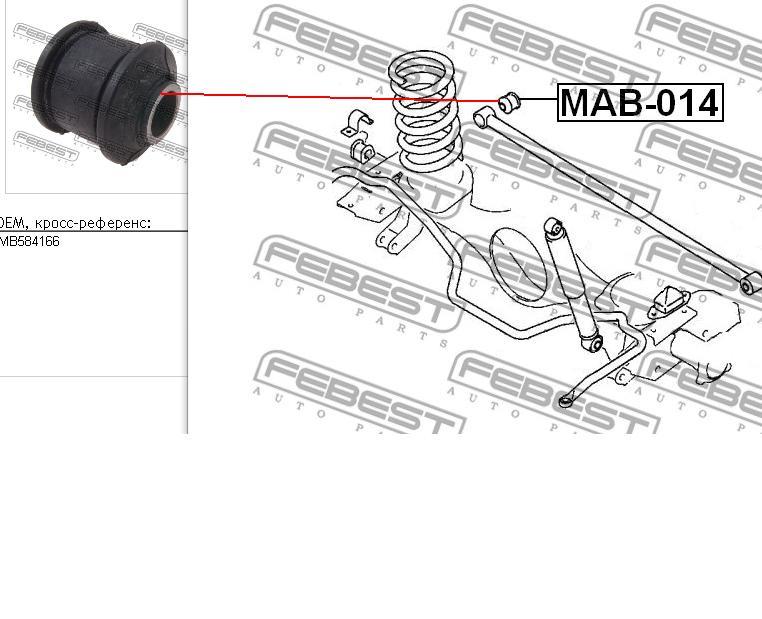 Silentblock de brazo transversal de suspensión trasera Febest MAB014 precio, desde 5,99 EUR