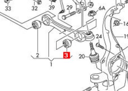 4E0407181B VAG Silentblock de brazo de suspensión delantero inferior