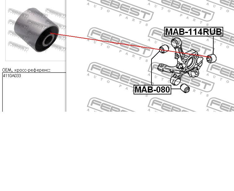 Comprar MAB114RUB Febest Buje de mangueta trasera