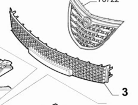 Rejilla de ventilación, parachoques delantero, central para Lancia Ypsilon (846)