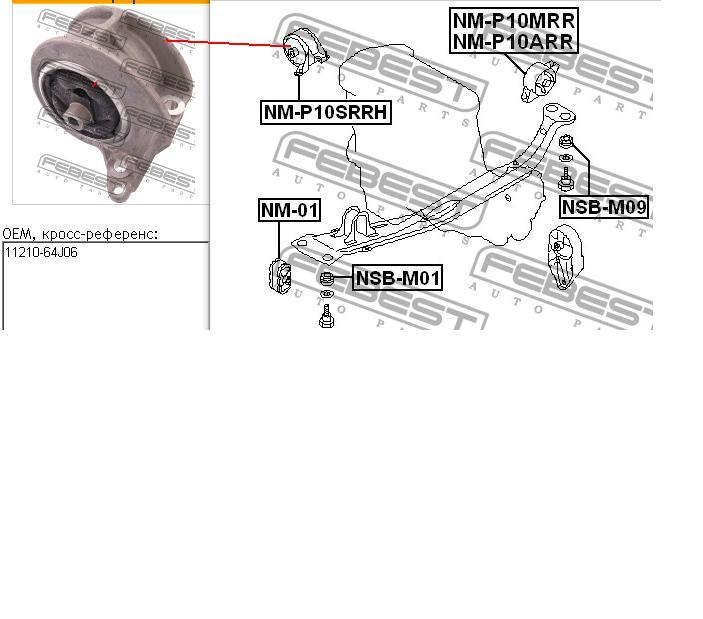 NMS2032 NIPPON MOTORS soporte de motor derecho