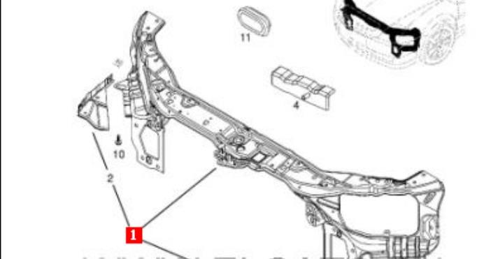 6312040 General Motors soporte de radiador completo