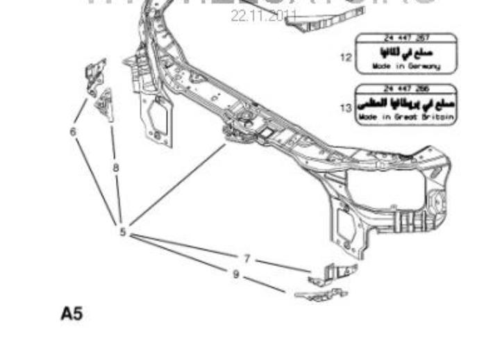 6312052 Opel soporte de radiador completo